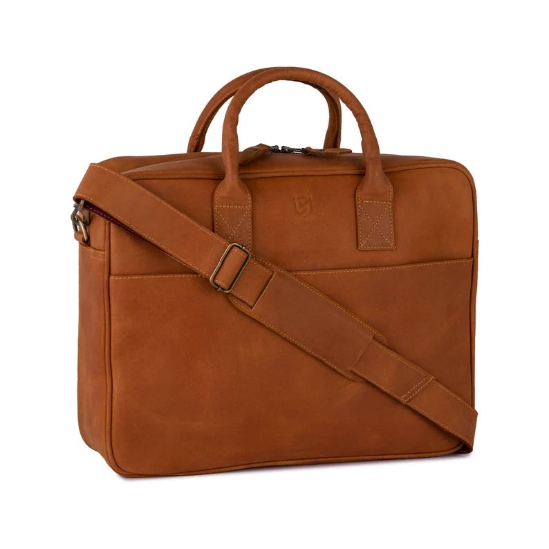 The Northumberland Tan Brown Leather Laptop Bag