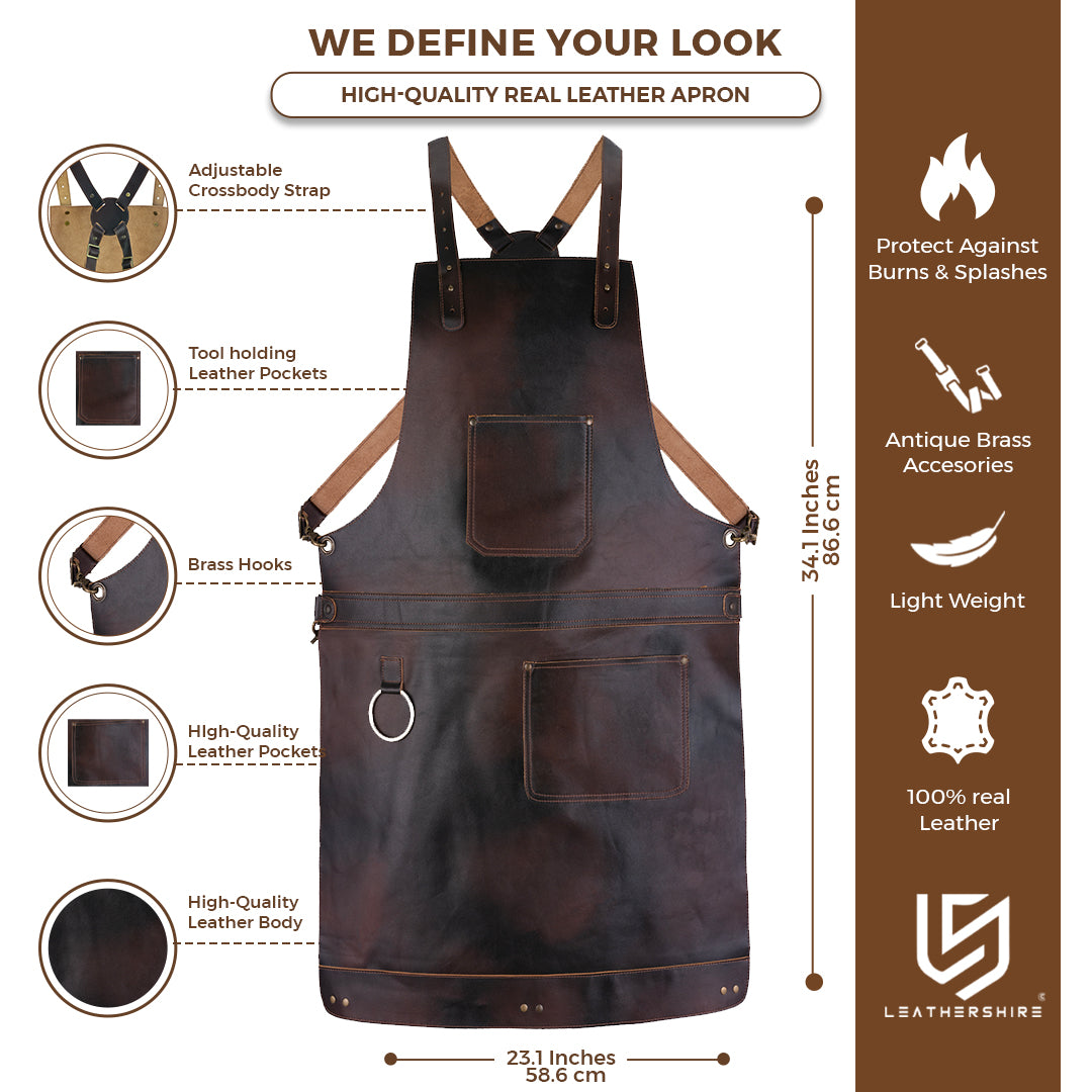 The Nottinghamshire Full Grain Leather Crossbody Apron