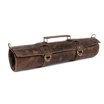 The Dorset Crazy Horse Pull up Leather Knife roll - Biggy