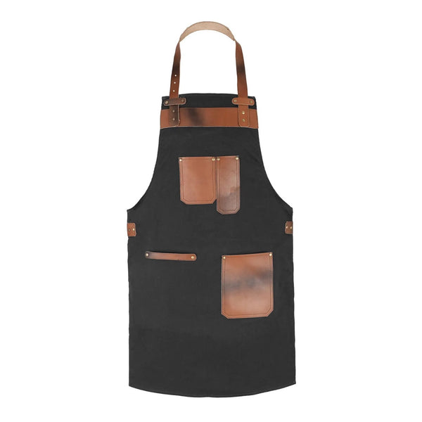The Essex Canvas Brown Handmade Leather Pocket Apron