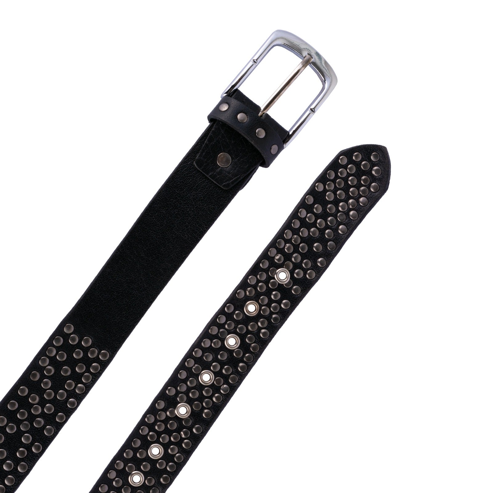 The Bristol Black rock 'n' roll Bronze Stud Handmade leather belt