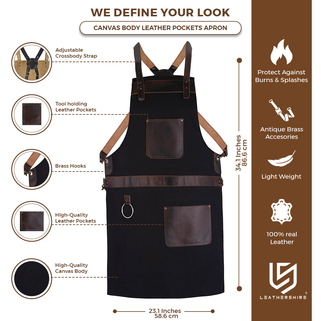 The Lincolnshire Black Canvas Crossbody Apron