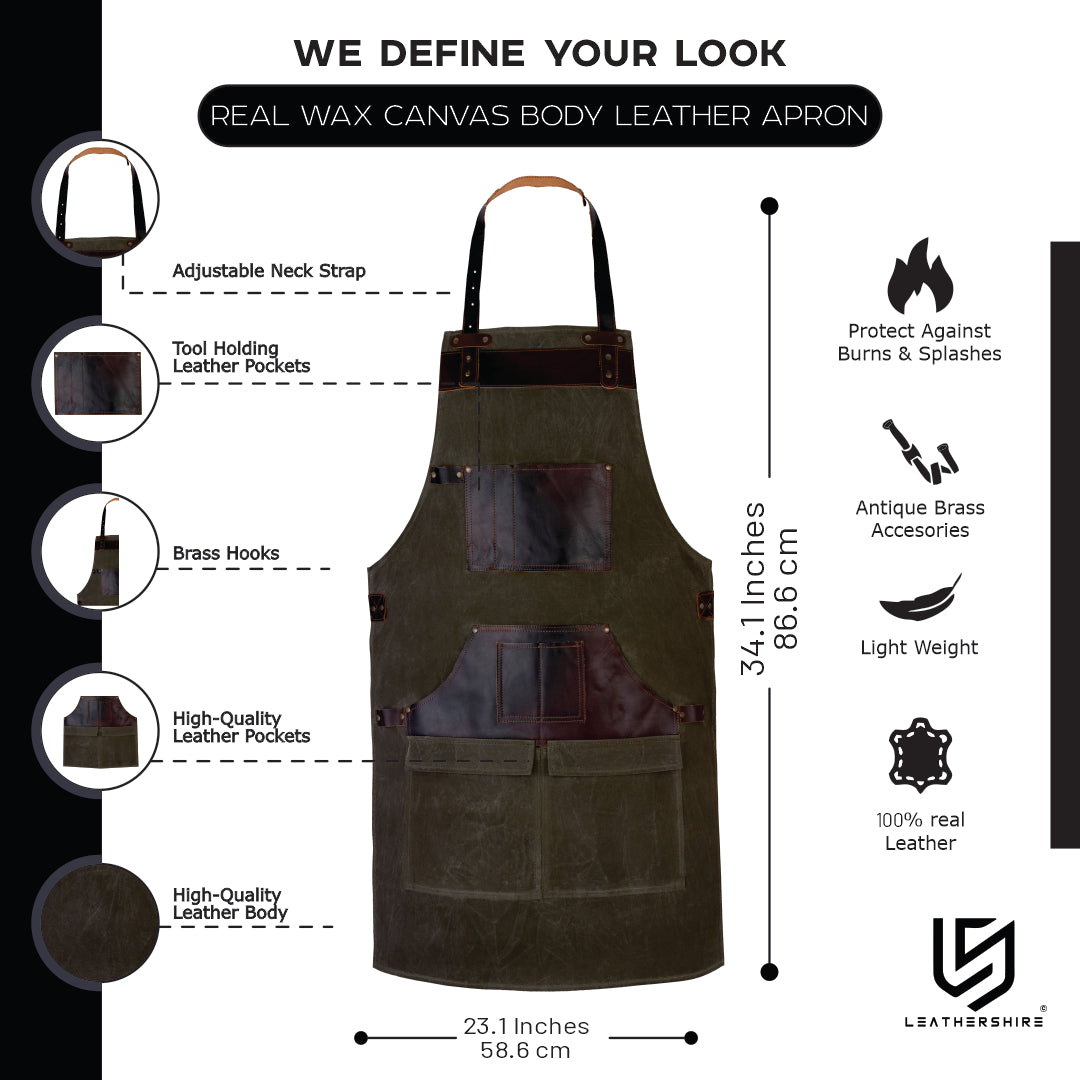 The Lincolnshire Waxed Canvas handmade Apron