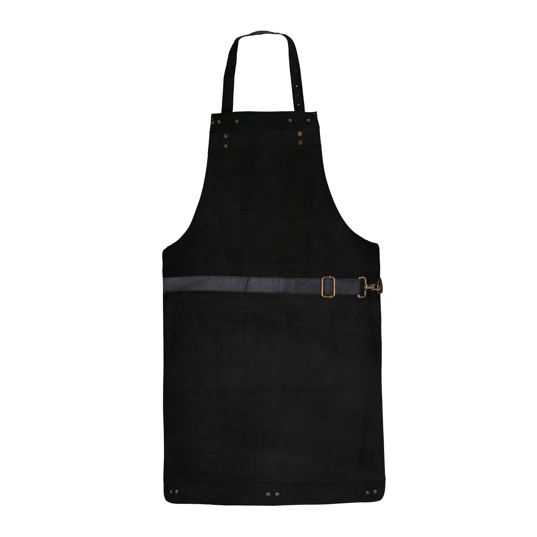 The Northamptonshire Black Wax Full Grain Leather Bib Apron