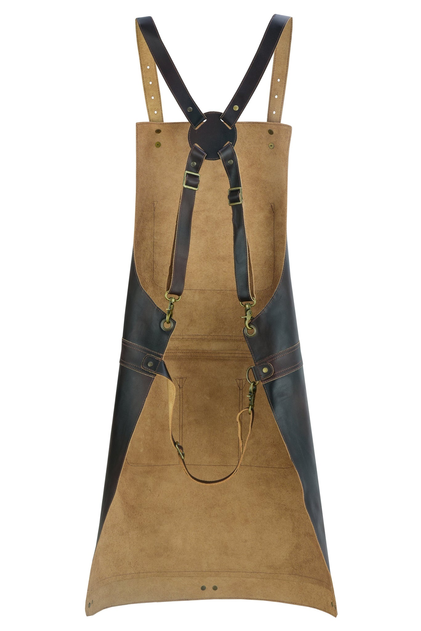 The Somerset Black Canvas With Brown Leather Pocket Crossbody Apron