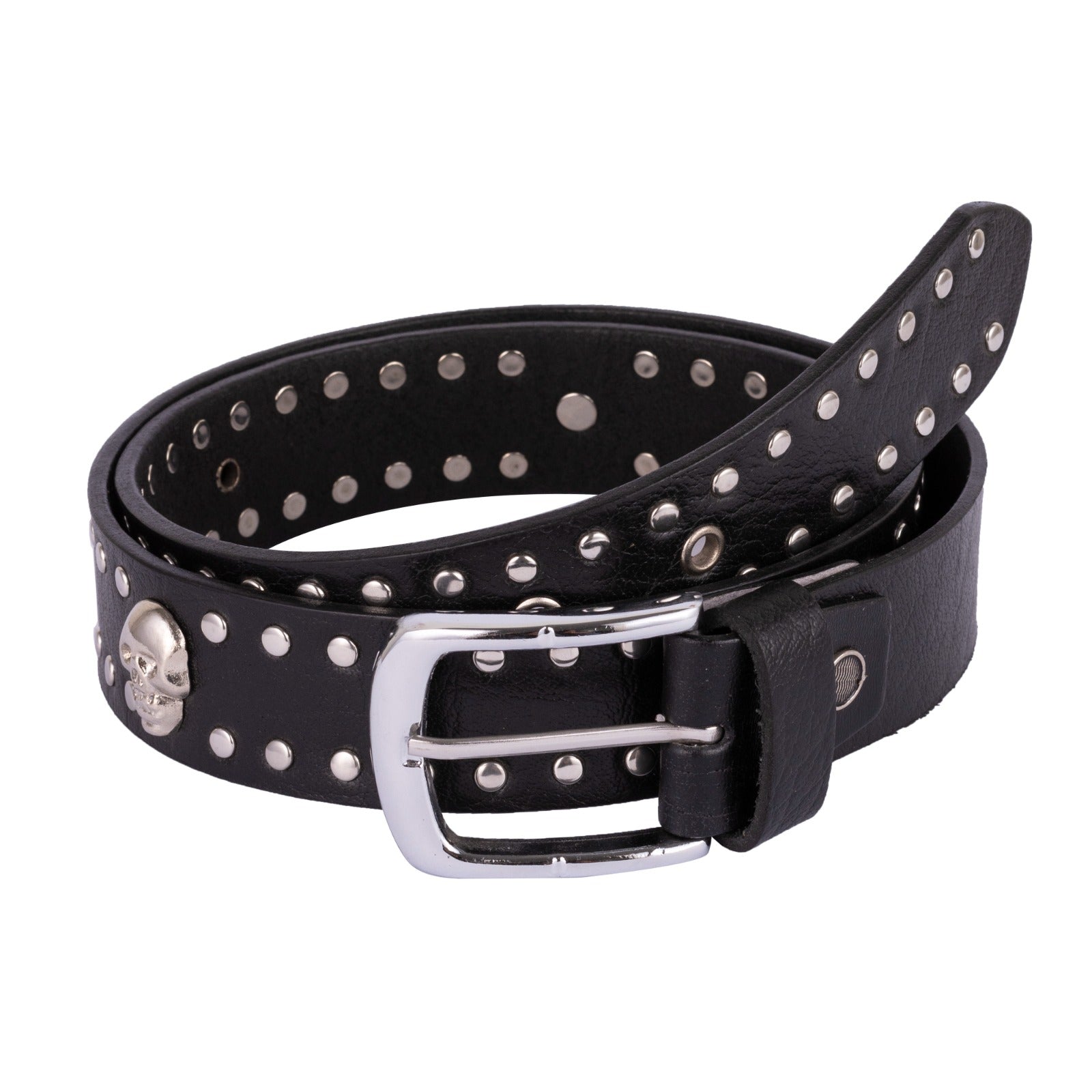 The Rutland Biker Skull and studded Punk leather Belt