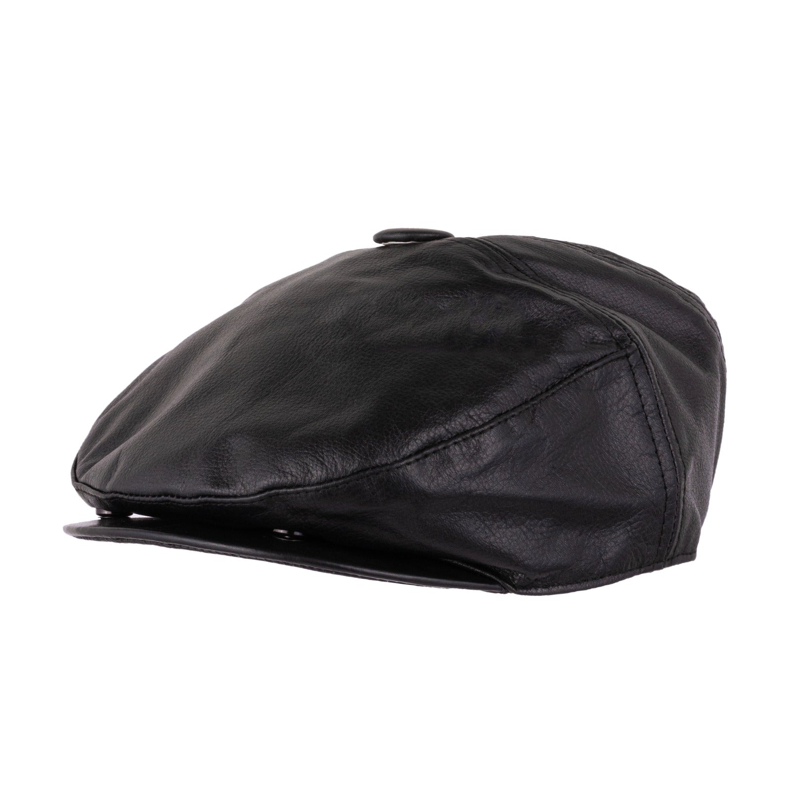 The Somerset Black Handstitched Genuine Leather Ivy Cap