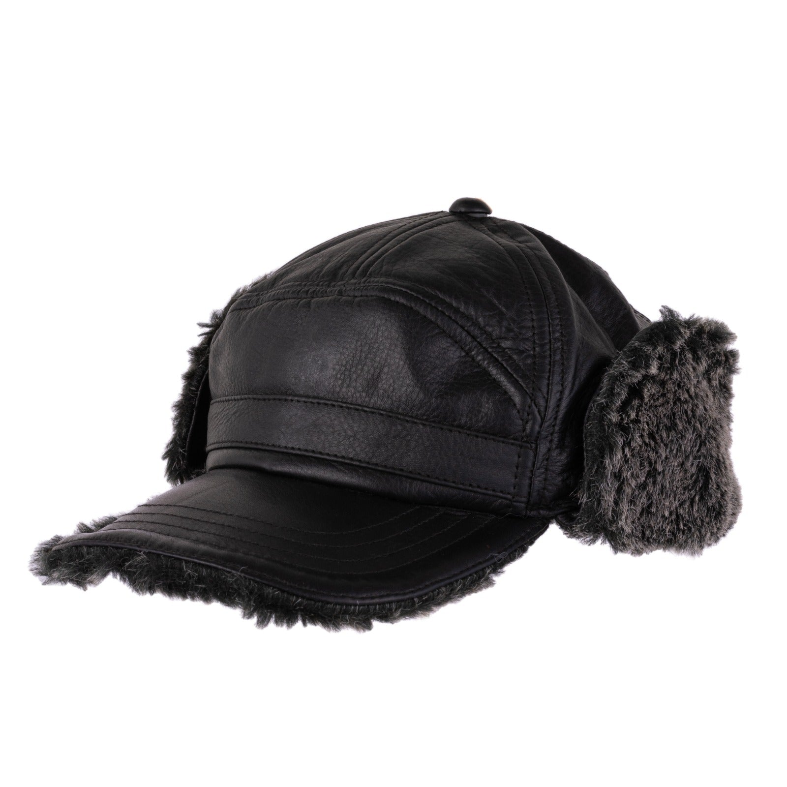 The Staffordshire Handmade Leather Winter Baseball Cap Earflap Fitted Hats