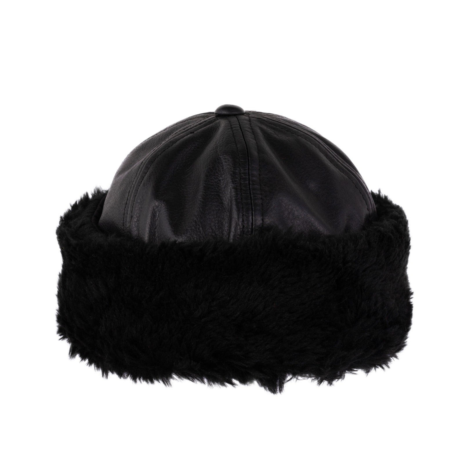 The Cornwall Black Unisex Shearling Goatskin Fur Hat