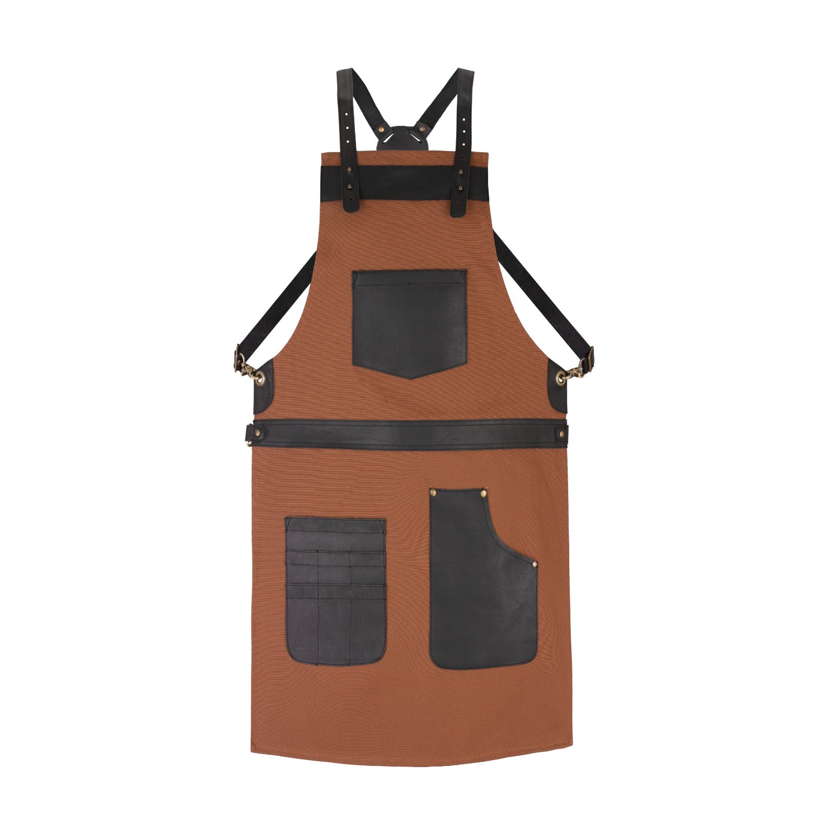 The Staffordshire Brown Canvas Crossbody Cook Apron