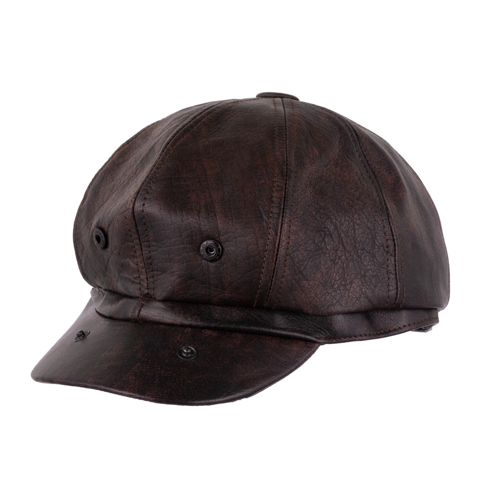 Brown leather baseball cap deals
