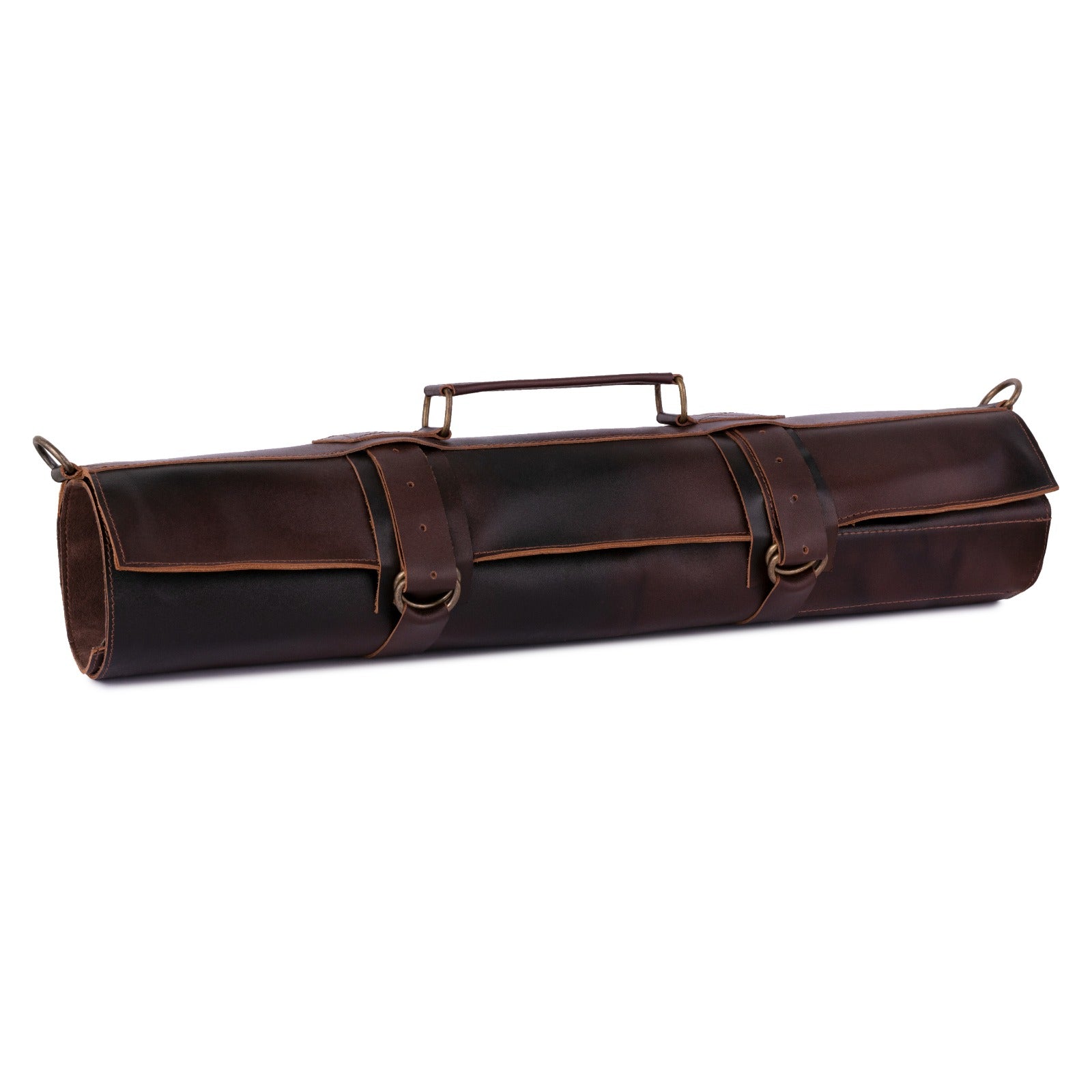 Chef Dark brown Leather apron and Roll with Free Cap Gift Set