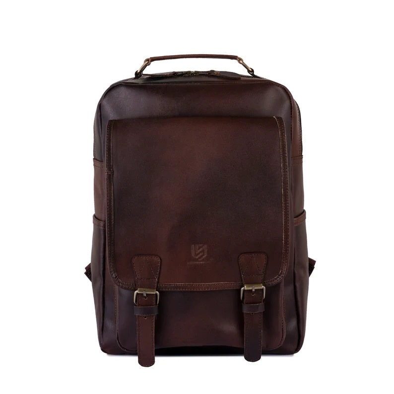 The Herefordshire London Brown Vintage Style Leather Rucksack