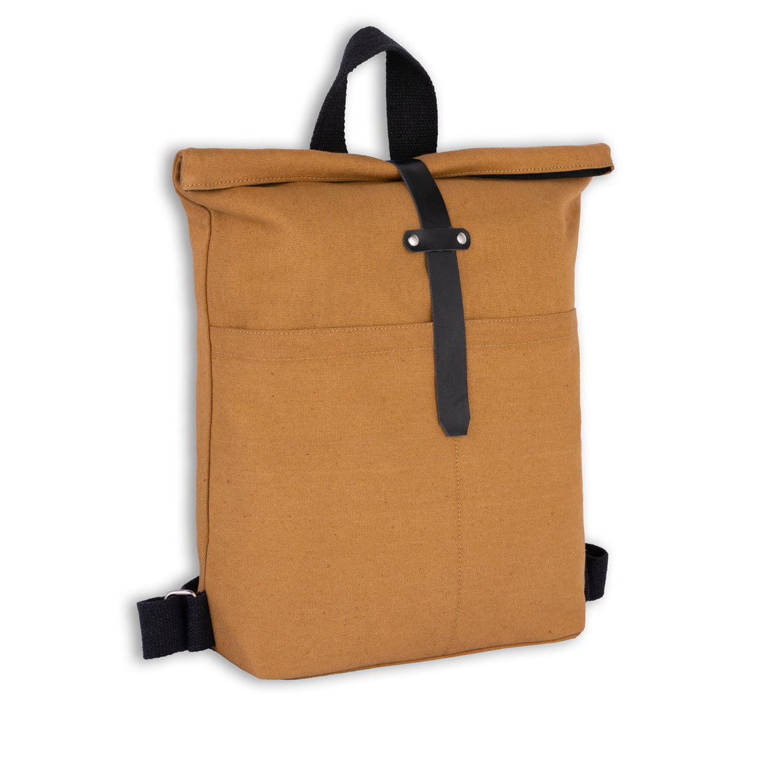 buy canvas leather backpack uk The Northamptonshire London Brown colored washable Canvas Rucksack