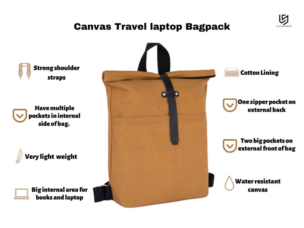 canvas and leather backpack uk The Northamptonshire London Brown colored washable Canvas Rucksack