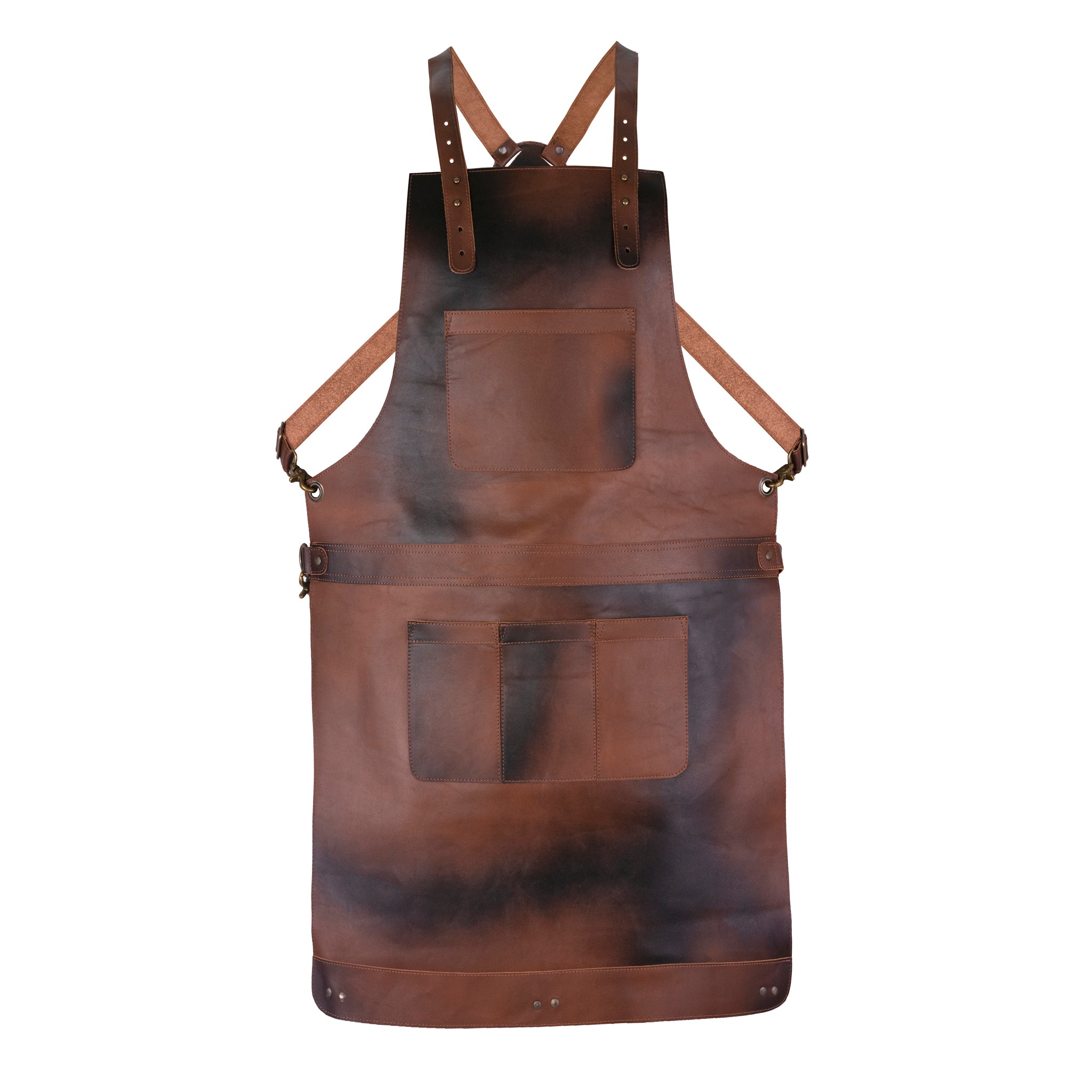 The Bedfordshire Cognac Brown Full Grain Leather Crossbody Apron