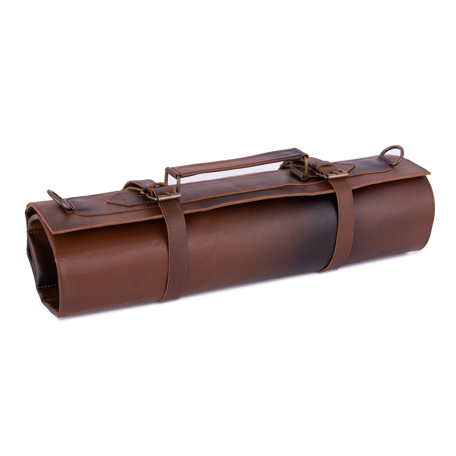 The Berkshire Full Grain Handmade Cognac Brown Leather Knife Roll