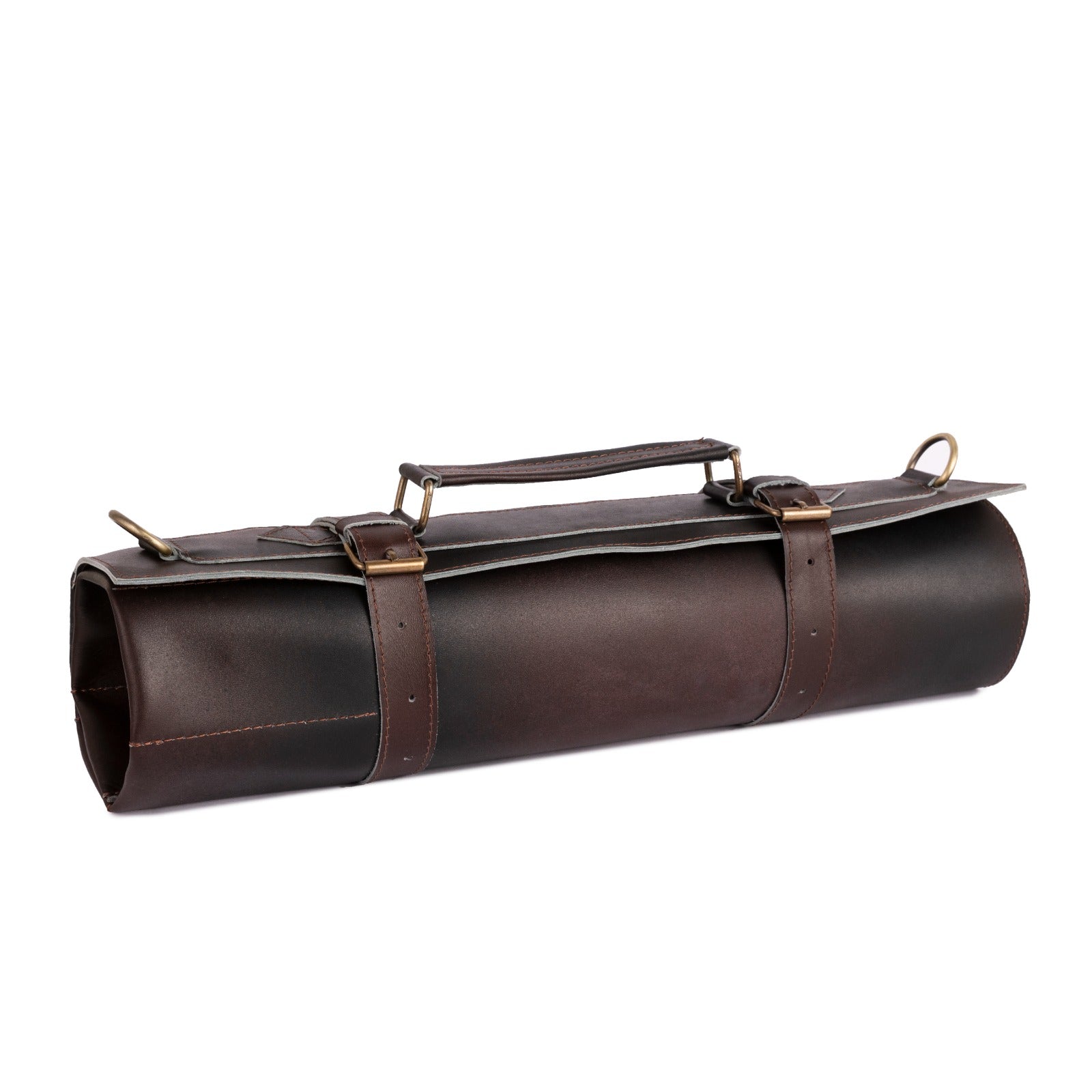 The Warwickshire Handmade Dark Brown Leather Chef Roll