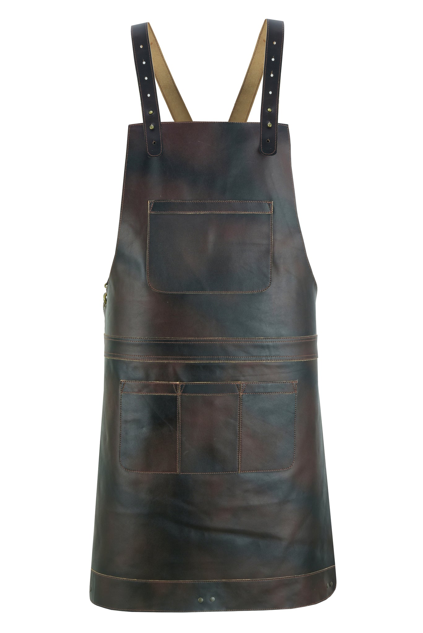 The Bedfordshire Dark Brown Full Grain Leather Crossbody Apron