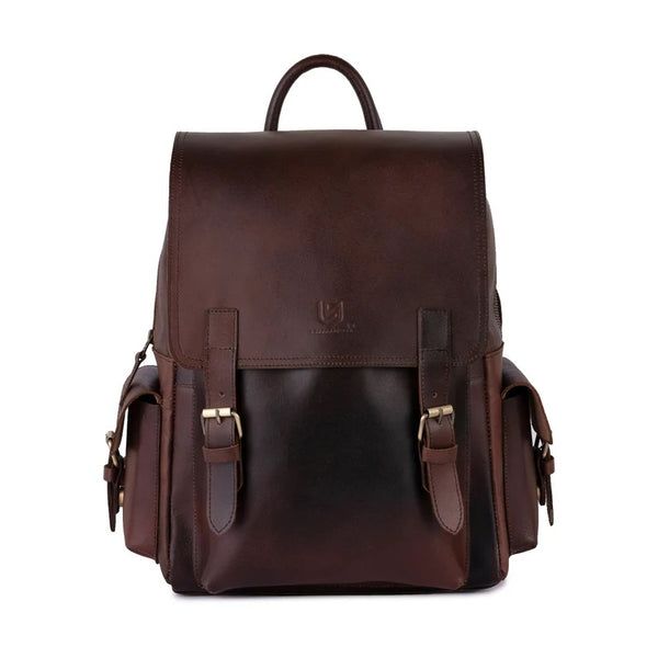 buy leather backpack uk LeahWard Anti-theft Women's Soft Genuine Rucksack Italian Leather (ARMY GREEN/BROWN) Fashion Elegant and functional Backpack in brown leather