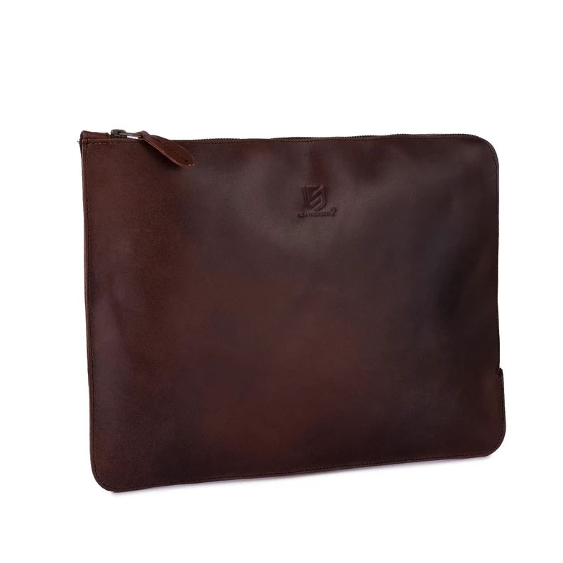 The Bristle Dark Brown Leather Sleeve