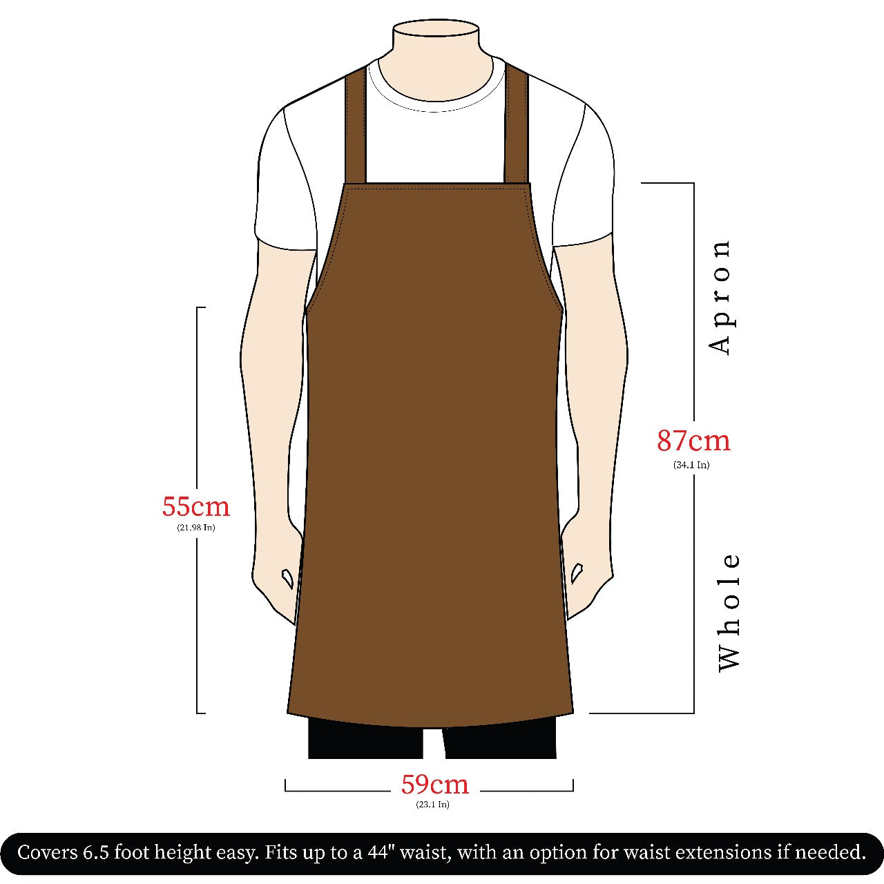 The West Sussex Blue Denim Canvas Apron With Black Pocket