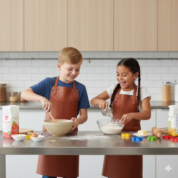 The Bristol Tan Brown Full Grain Kids Leather Apron