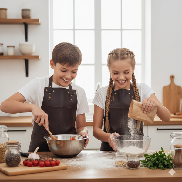 The Bristol Chocolate Brown Full Grain Kids Leather Apron