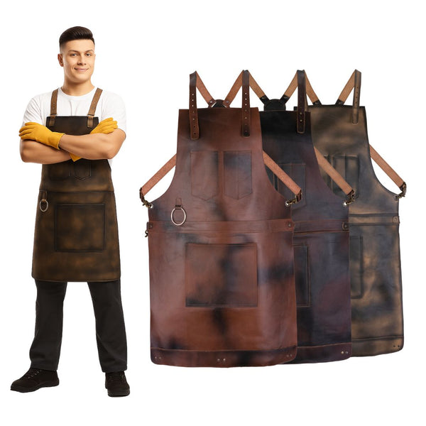 The Northumberland Full Grain Leather Crossbody Apron - Free Customized Branding
