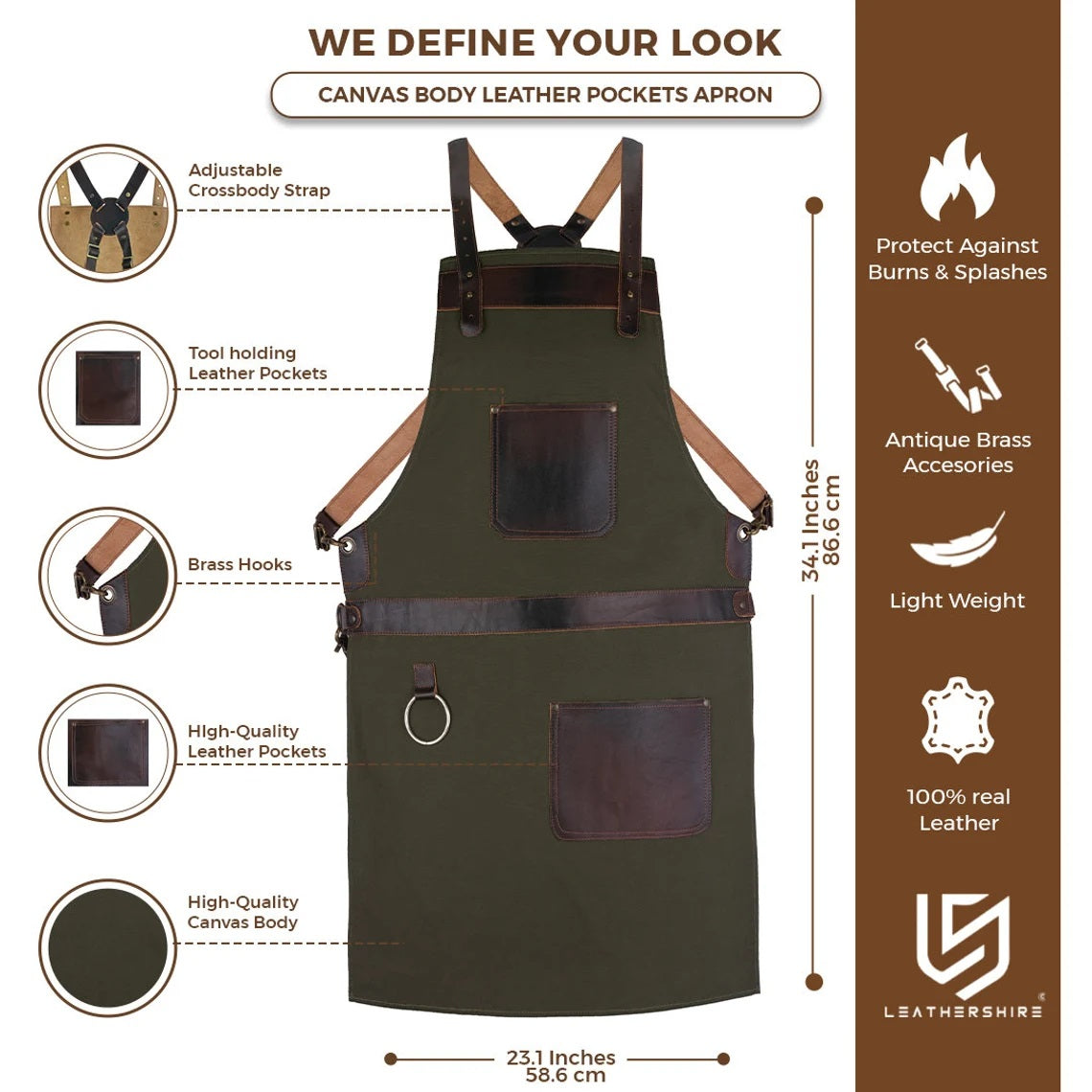 The Essex Green Canvas Crossbody Apron