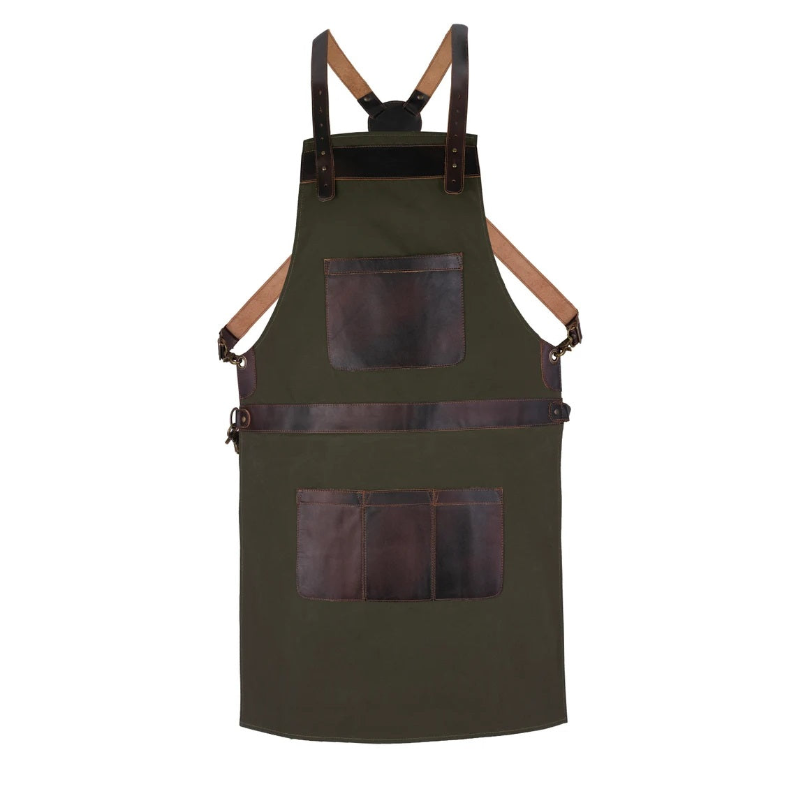 The Cambridgeshire Green Canvas Crossbody Apron