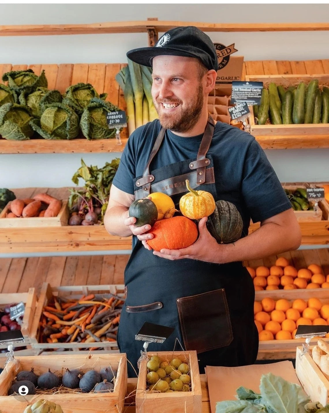 The Dorset Black Canvas Bib Apron