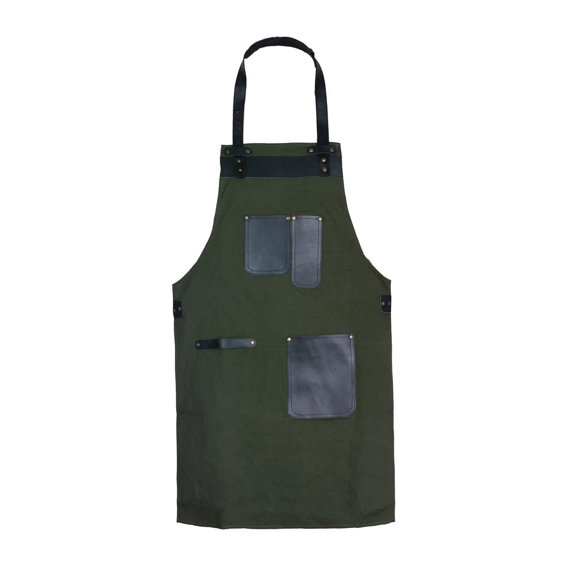 The Isle of Wight Olive Green Canvas Bib Apron