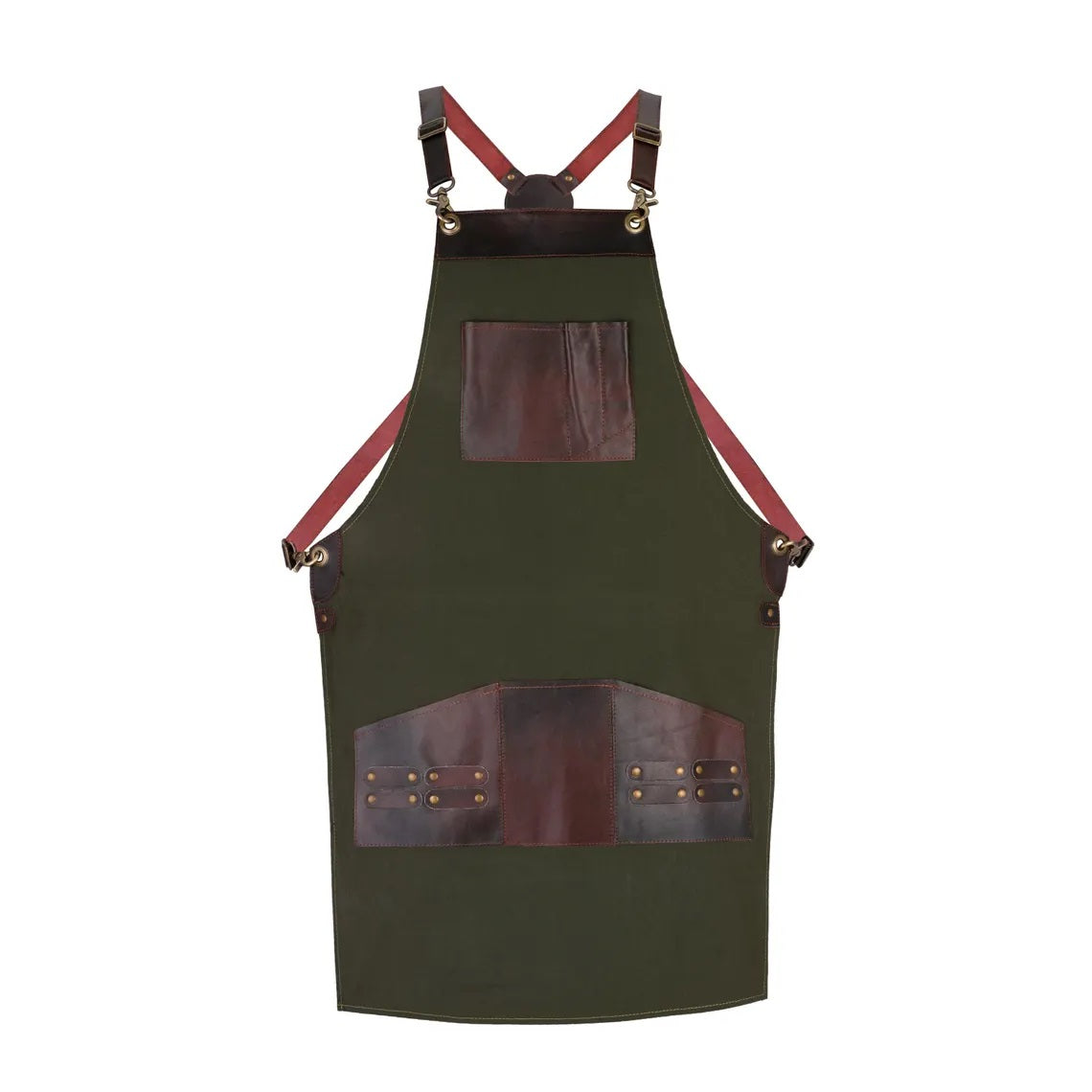 The Bedfordshire Canvas Apron with Leather pockets