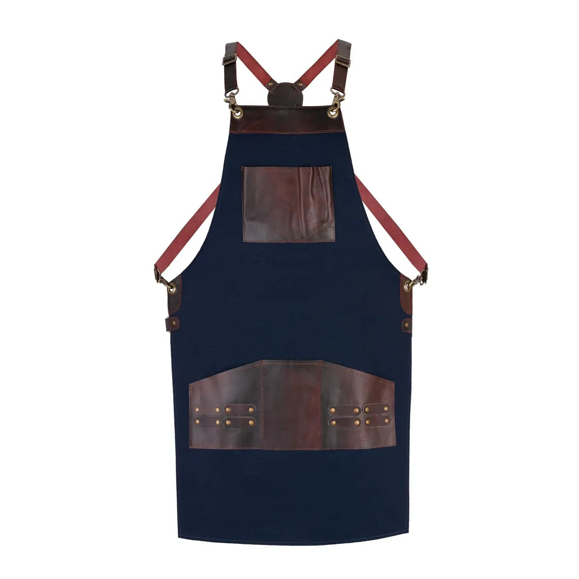 The Bedfordshire Canvas Apron with Leather pockets