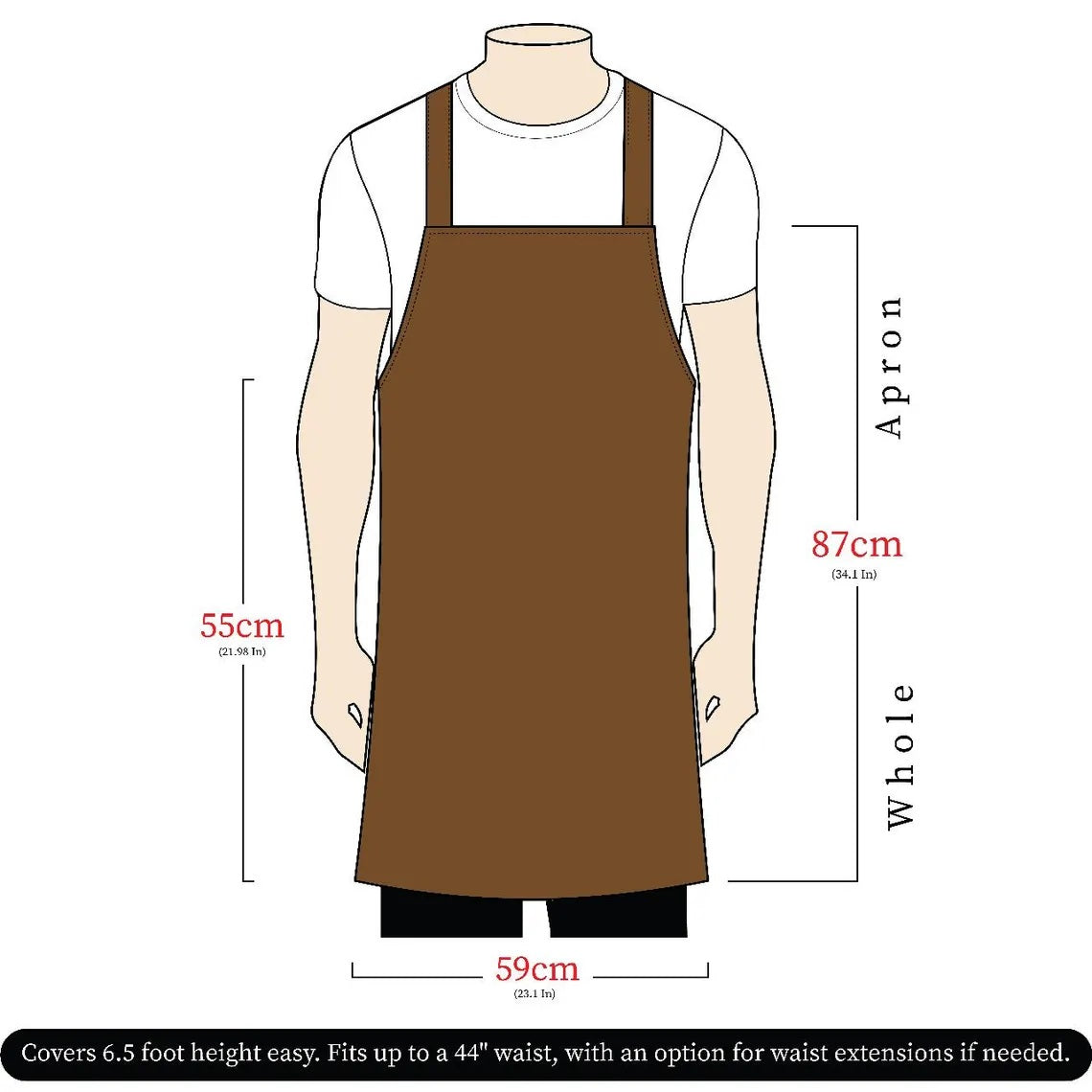 The Bedfordshire Leather Handmade studded bonded Apron Bartender Apron