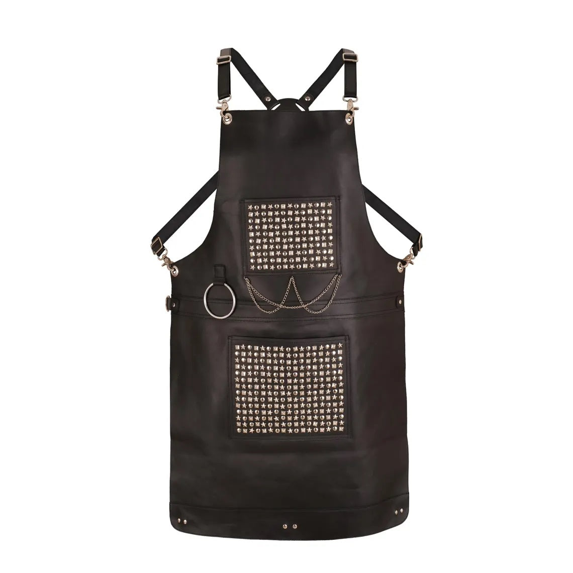 The Bedfordshire Leather Handmade studded bonded Apron Bartender Apron