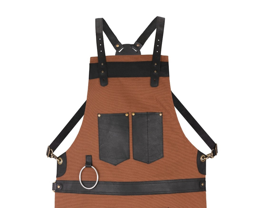 The West Midlands Brown Canvas Crossbody BBQ Apron