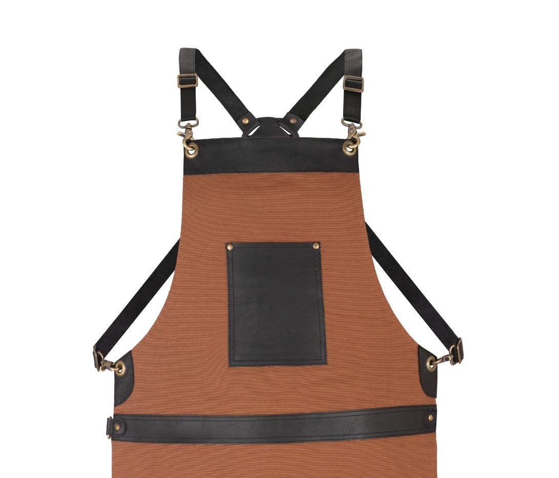 The Suffolk Brown Canvas Crossbody Cooking Apron