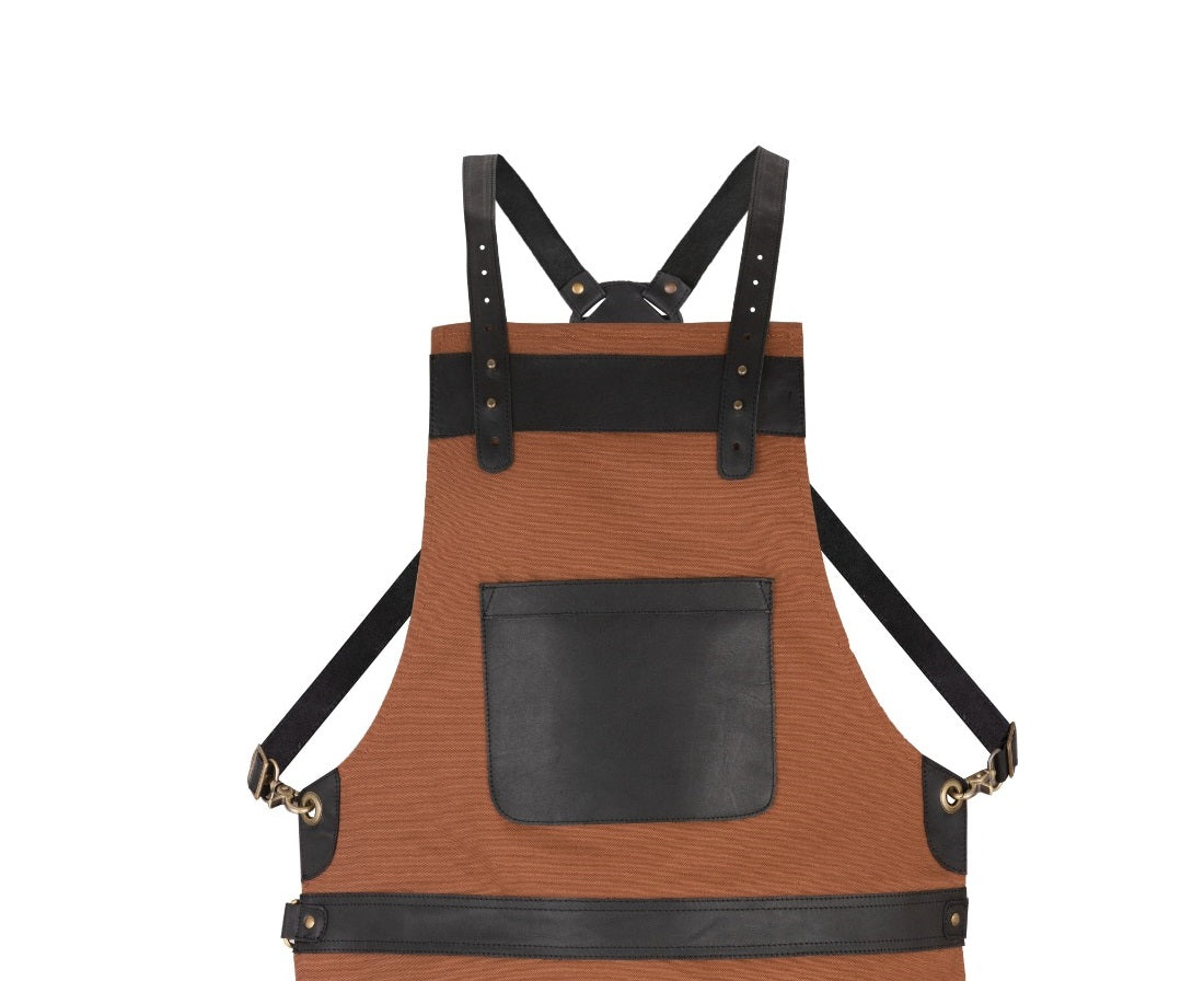 The Derbyshire Brown Canvas Crossbody BBQ Apron