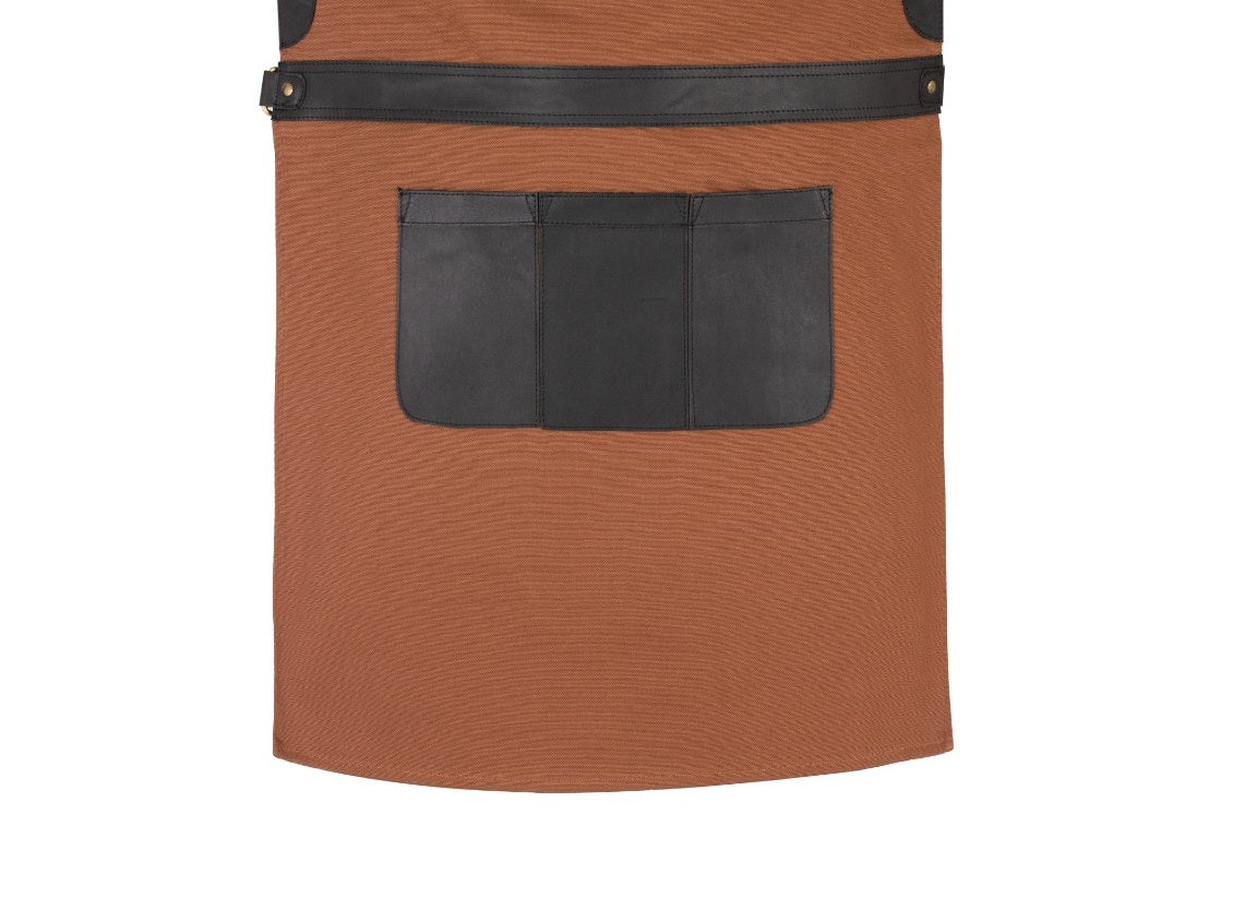 The Derbyshire Brown Canvas Crossbody BBQ Apron