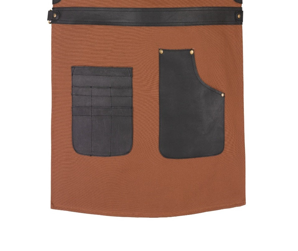 The Staffordshire Brown Canvas Crossbody Cook Apron