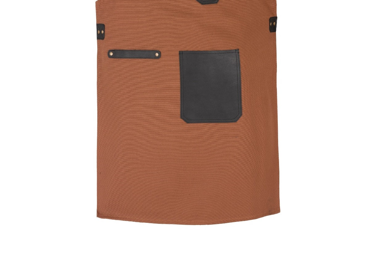 The Norfolk Leather Brown Canvas Butcher Apron