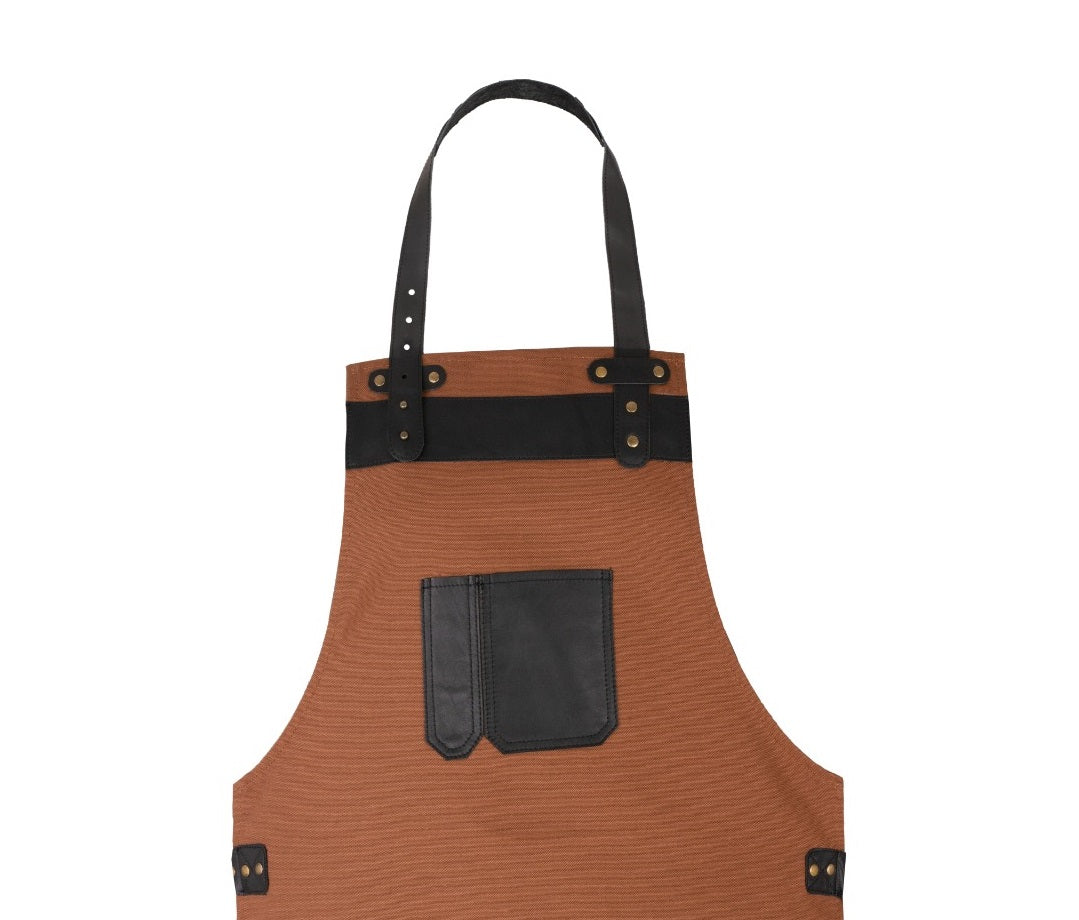 The Cumbria Top Grain Brown Canvas Apron