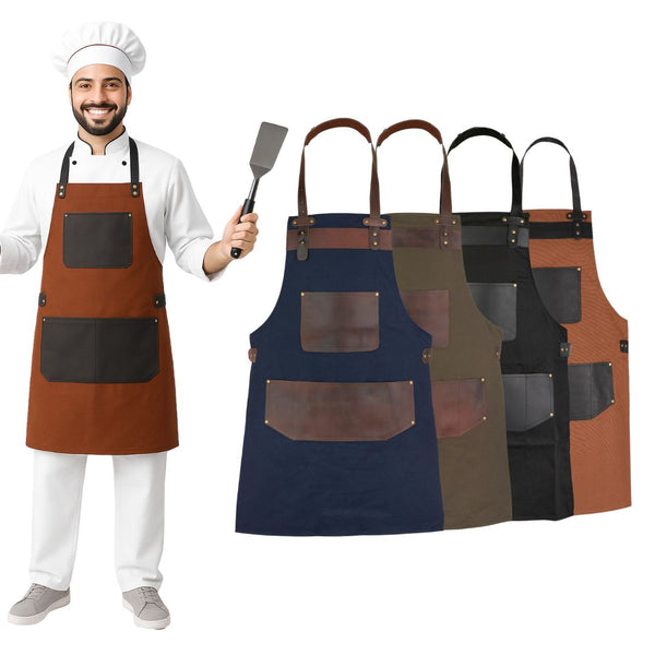 The Rutland Leather Canvas Apron - Free Customized Branding