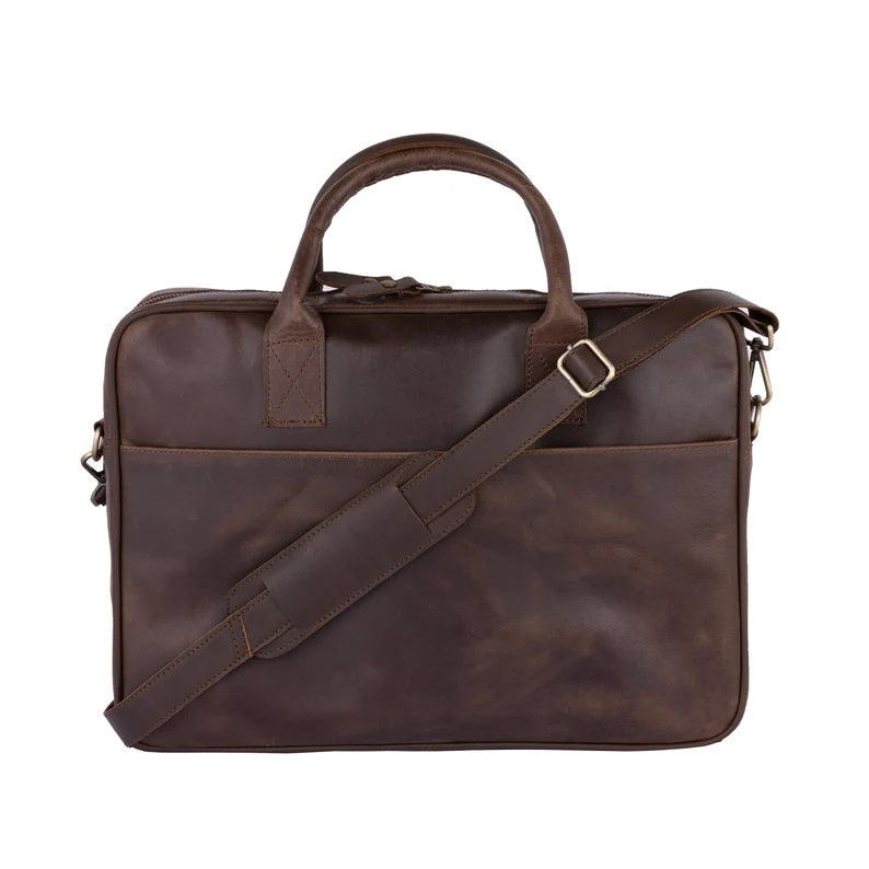 The Warwickshire Real Leather Crazy Horse Laptop Bag