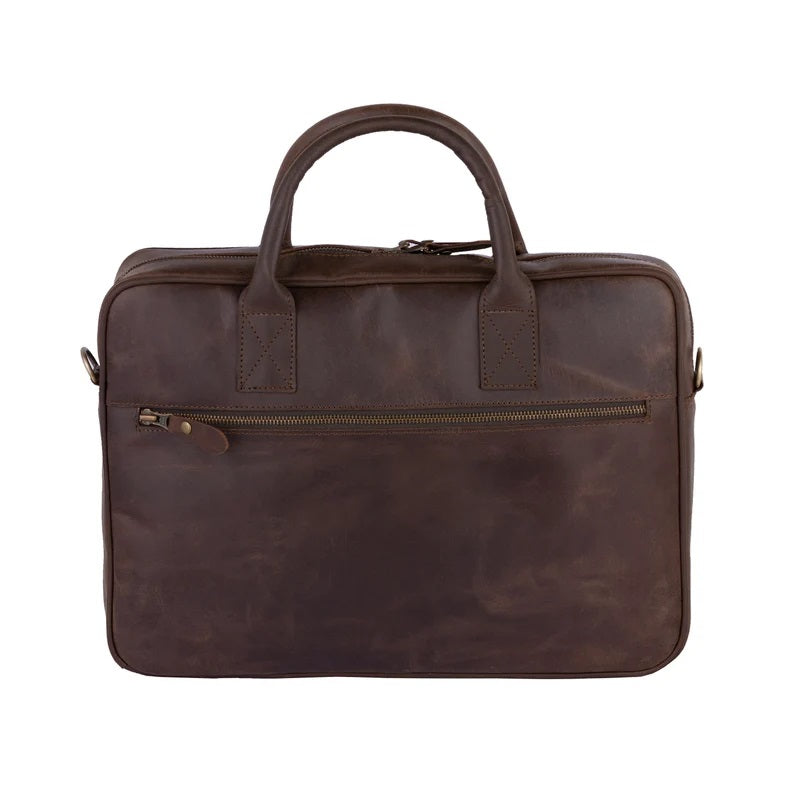 The Warwickshire Real Leather Crazy Horse Laptop Bag