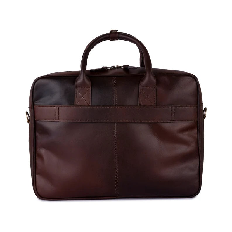 The Nottinghamshire Leather Dark Brown Laptop Shoulder Bag