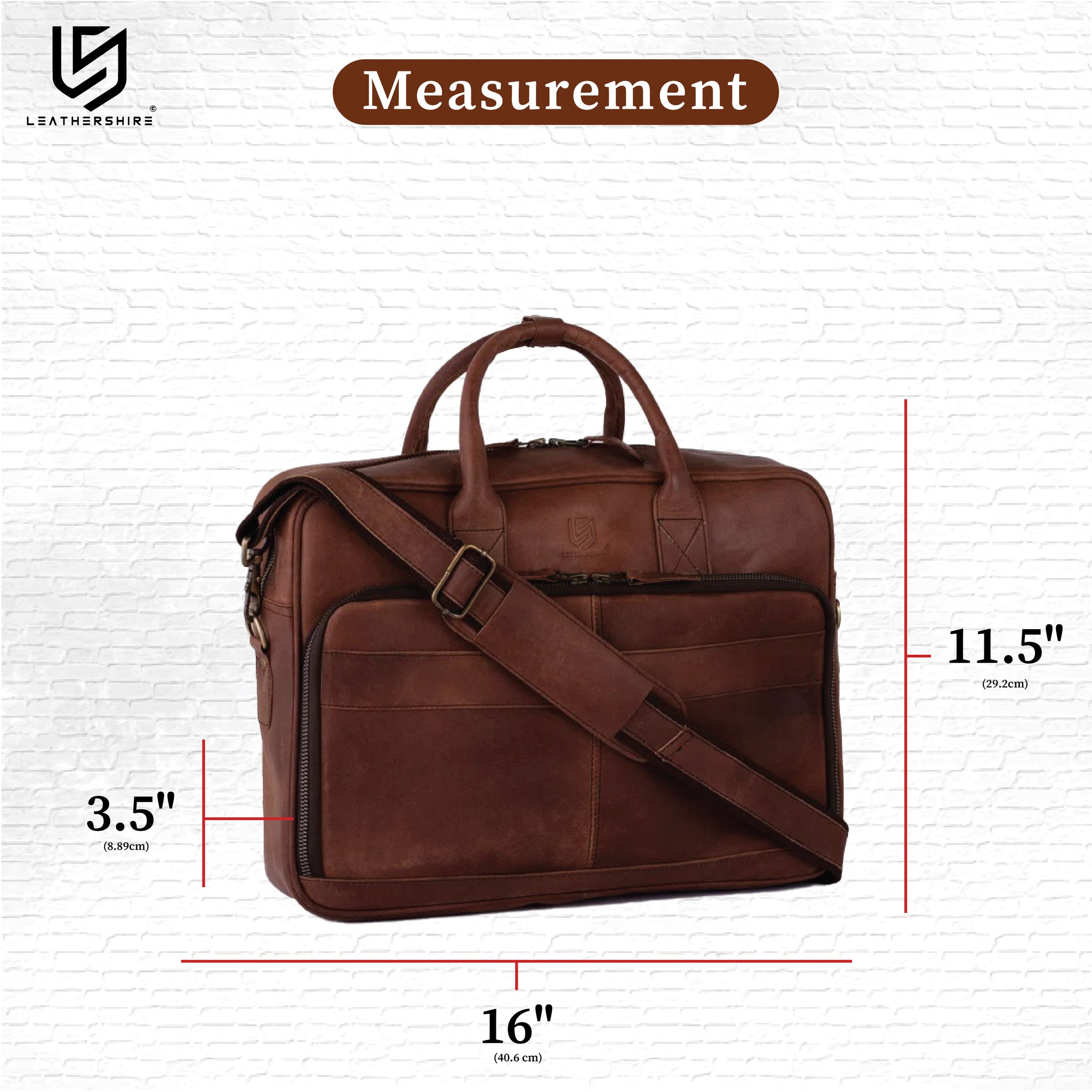 The Buckinghamshire Brown Leather Crazy Horse Laptop Bag