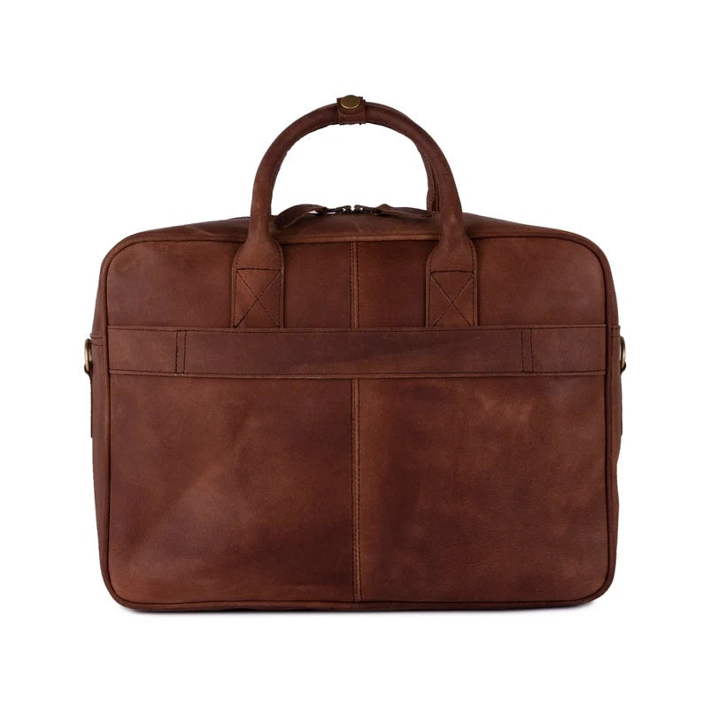 The Buckinghamshire Brown Leather Crazy Horse Laptop Bag